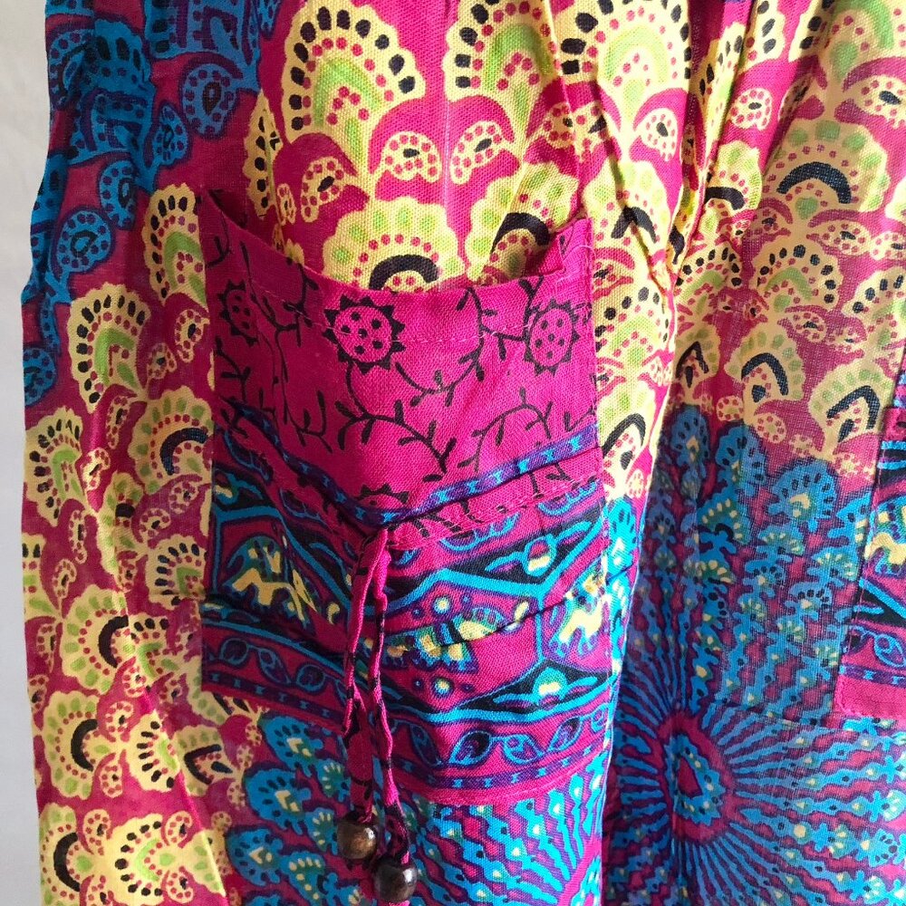 Low Rise Harem Pants Rangoli Print Pink - Picture 7 of 8